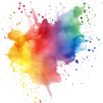 Farbklecks in Regenbogenfarben